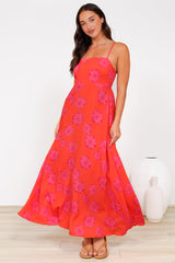 Radley Maxi Dress - Empire Line Sun Dress with Adjustable Straps in Sallio Print