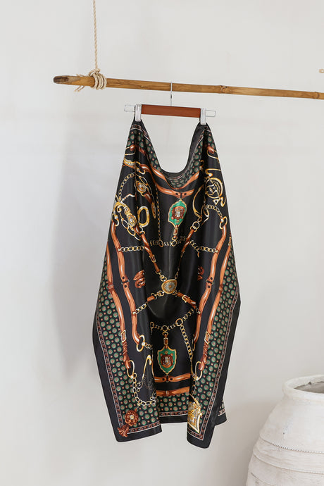 Rayne Scarf - Chain Print Black