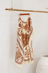Rayne Scarf - Fan Print Beige
