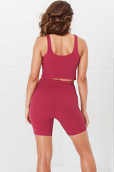 Axel Bike Shorts - Thick Highwaisted Band Bike Shorts in Magenta