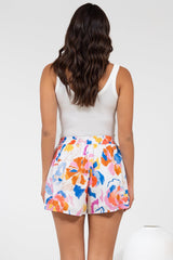 Remira Shorts - High Waisted Short with Elasticated Waistband in Isadora Print
