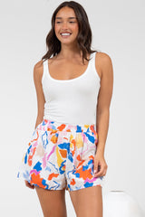 Remira Shorts - High Waisted Short with Elasticated Waistband in Isadora Print