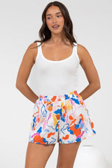 Remira Shorts - High Waisted Short with Elasticated Waistband in Isadora Print