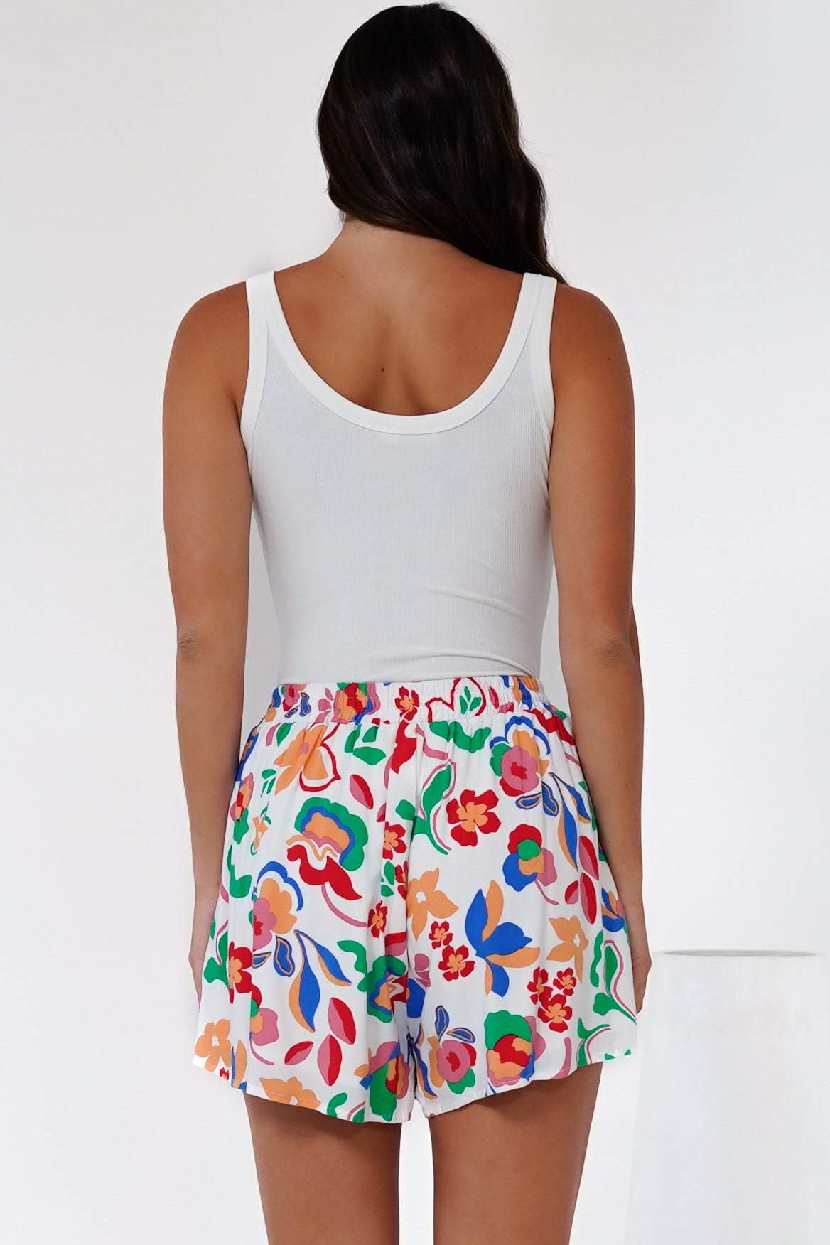 Remira Shorts - High Waisted Short with Elasticated Waistband in Leland Print