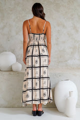 Radley Maxi Dress - Empire Line Sun Dress with Adjustable Straps in Kaspia Print