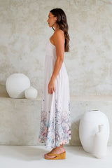 Mattina Maxi Dress: Spaghetti Strap Sun Dress in Horoscope Print