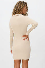 Model wearing Rhode Mini Dress in Beige from Salty Crush