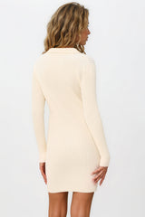 Model wearing Rhode Mini Dress in Cream from Salty Crush