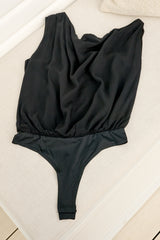 Rielle Top - One Shoulder Asymmetric Bodysuit in Black