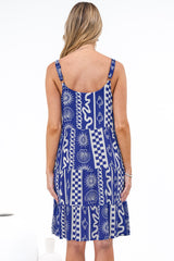 Riviera Mini Dress  - Sun Mini Dress with Pockets in Capri Bloom Print