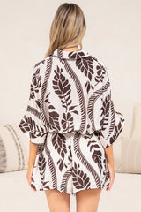 Robina Playsuit - Collared Button Down Front with Detatchable Waist Tie in Campbell Print