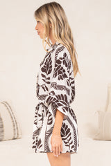 Robina Playsuit - Collared Button Down Front with Detatchable Waist Tie in Campbell Print