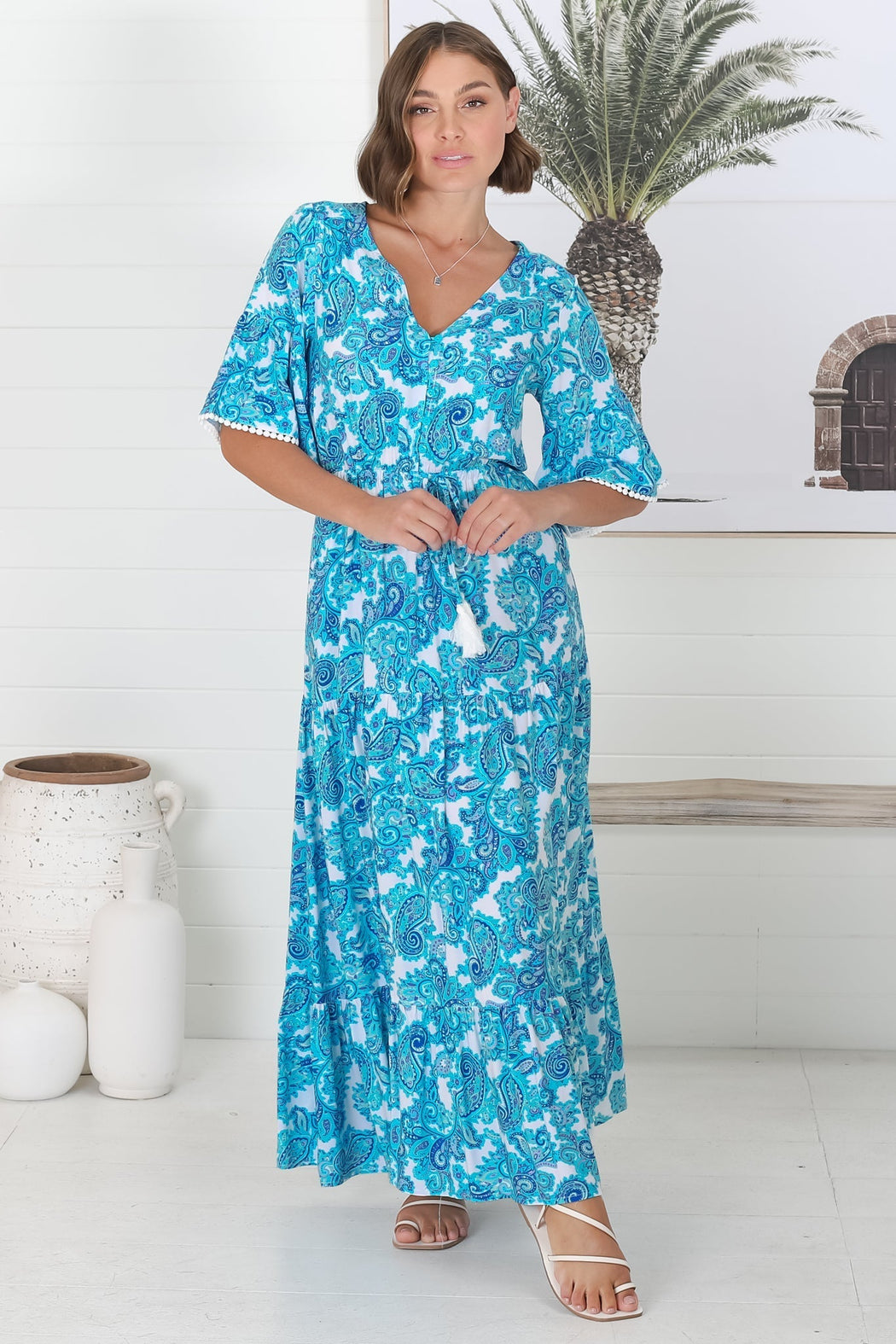 Shop the Romelly Maxi Dress in Blue at Salty Crush | Boho-Chic Dresses