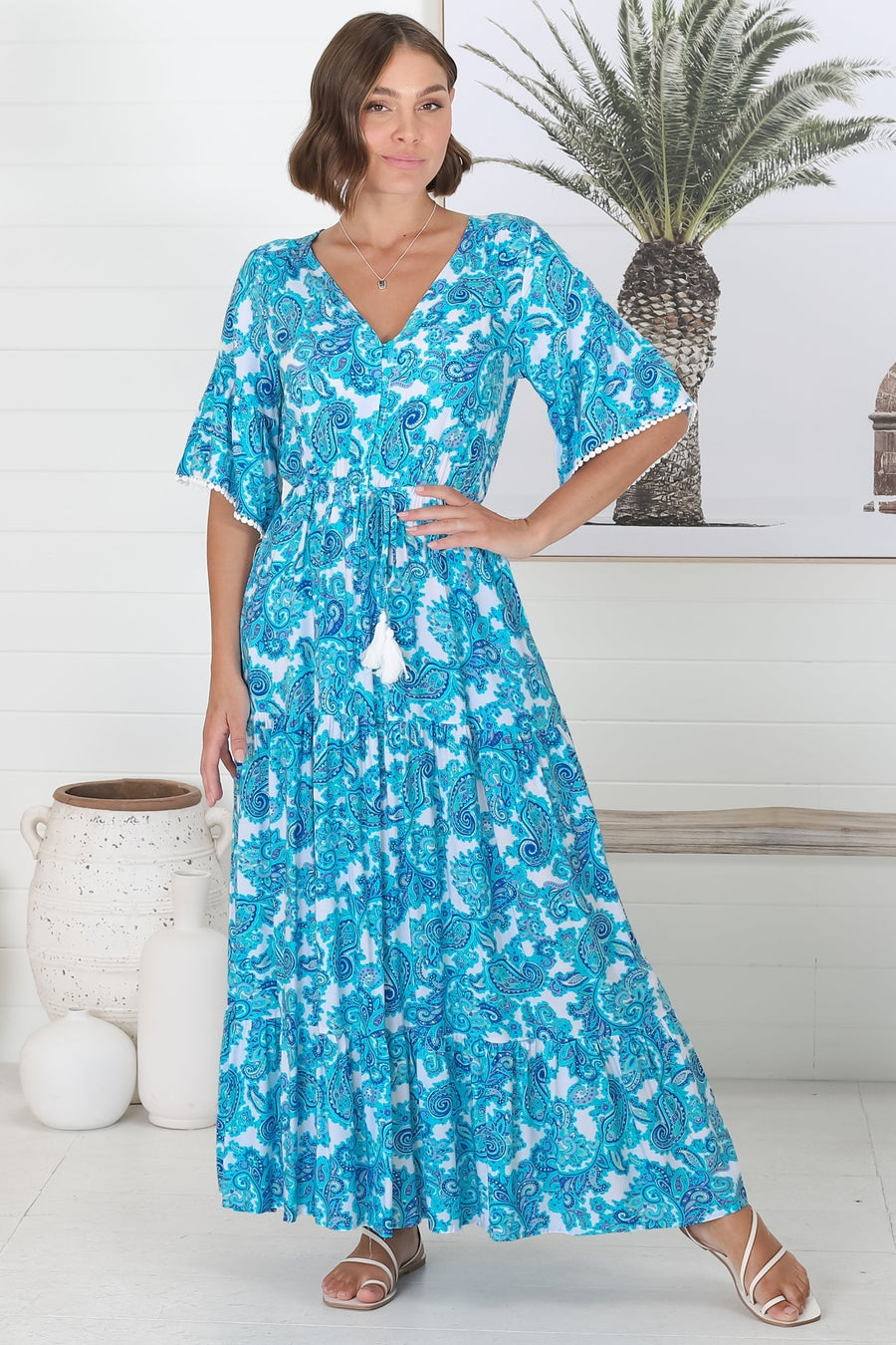 Shop the Romelly Maxi Dress in Blue at Salty Crush