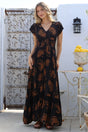 Model wearing Romi Maxi Dress in Milan Print from Salty Crush