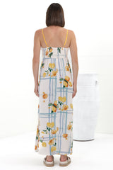 Rosa Maxi Dress - Sun dress With Shirred Back In San Vitto Print