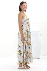 Rosa Maxi Dress - Sun dress With Shirred Back In San Vitto Print