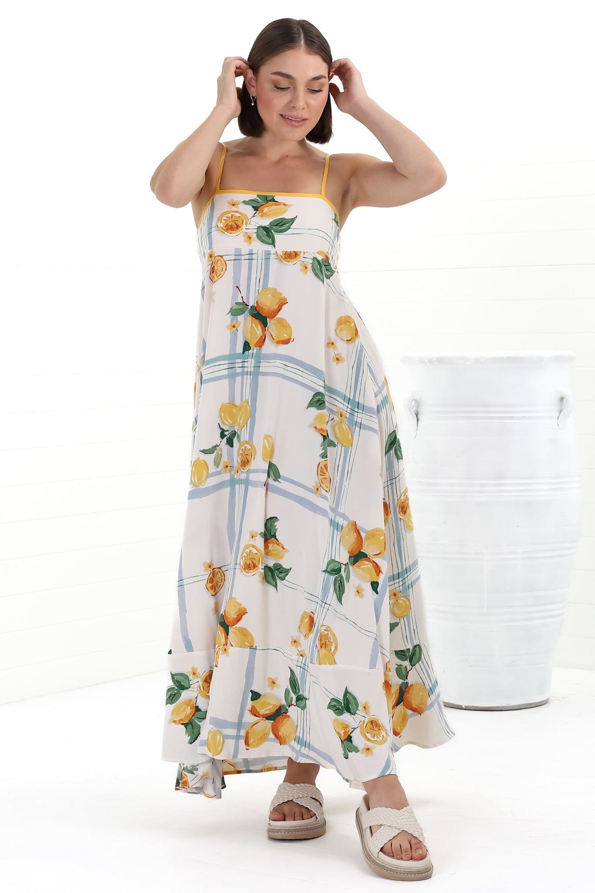 Rosa Maxi Dress - Sun Dress with Shirred Back in San Vitto Print