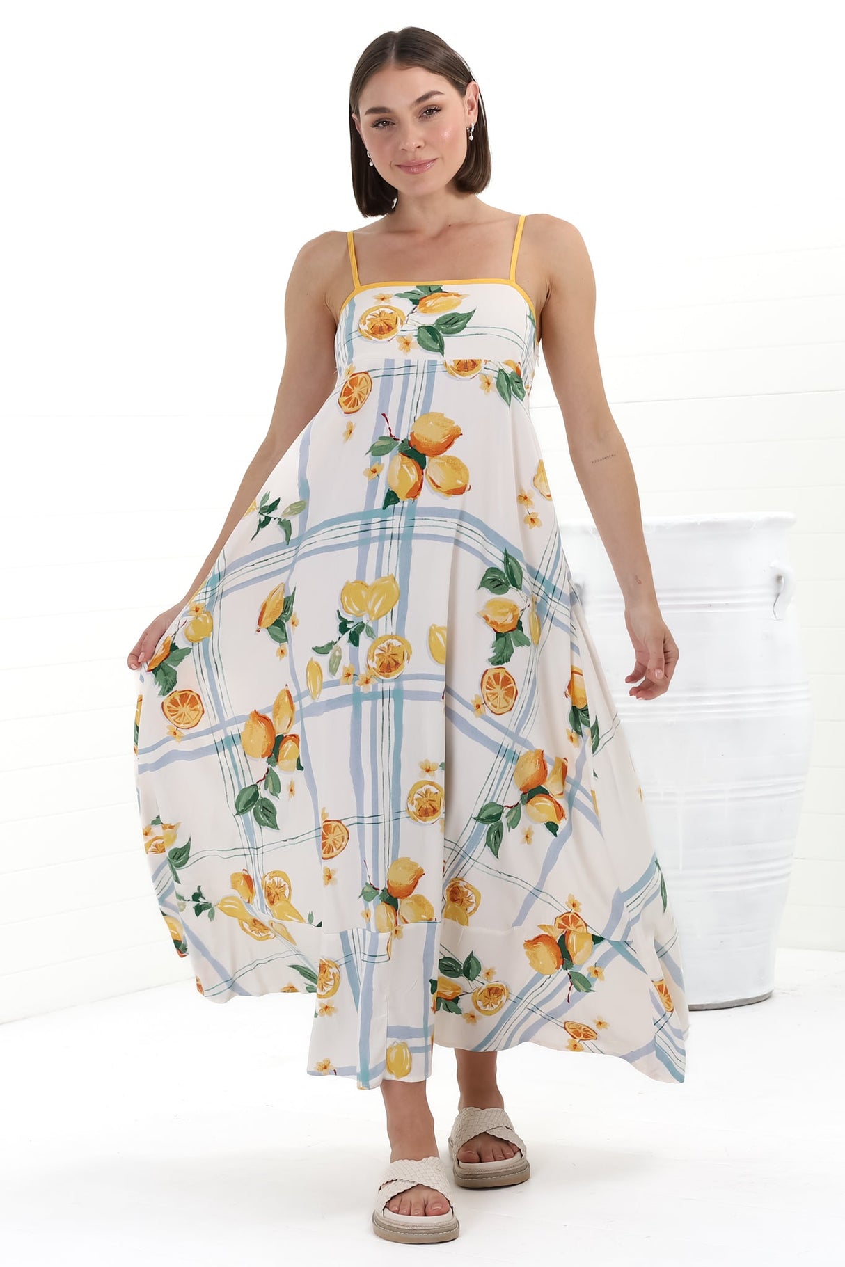 Rosa Maxi Dress - Sun Dress with Shirred Back in San Vitto Print