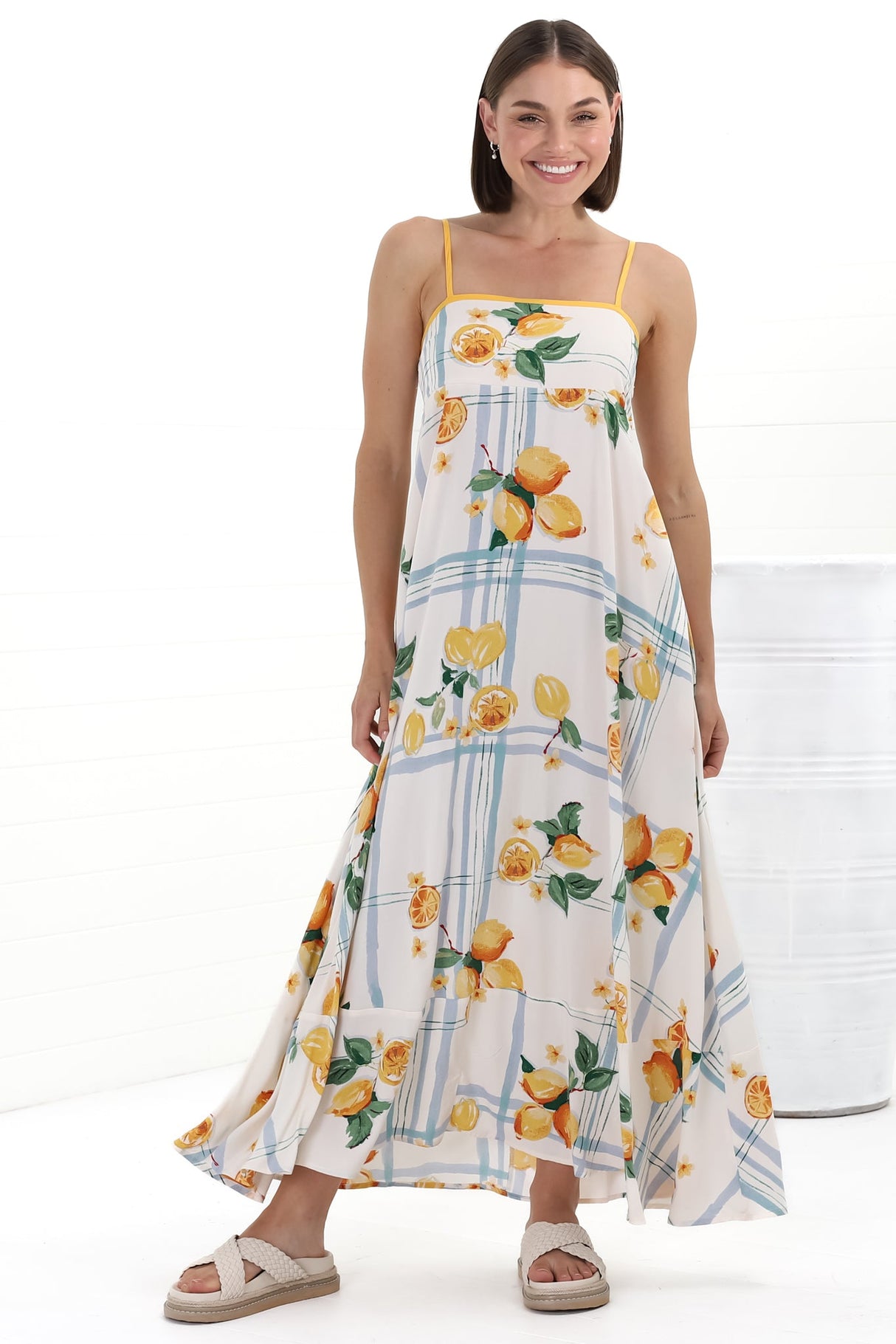 Rosa Maxi Dress - Sun dress With Shirred Back In San Vitto Print