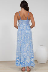 Rosa Maxi Dress - Sun Dress with Shirred Back in Ailsa Print