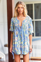 Roses Playsuit - Blue Dusk Print