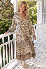 JAASE - Rowie Maxi Dress: Button Down Oversized Dress with Long Sleeves in Louella Print