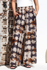 Rueben Pants - High Waisted Lined Wide Leg Pants with Pockets in Otis Print