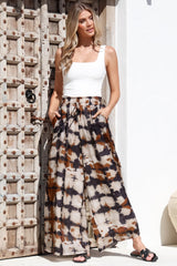 Rueben Pants - High Waisted Lined Wide Leg Pants with Pockets in Otis Print