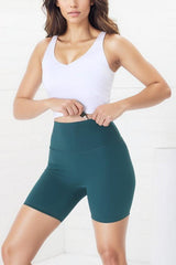 Axel Bike Shorts - Thick Highwaisted Band Bike Shorts in Teal