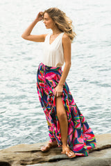 Samaira Maxi Skirt - High Waisted Skirt in Zinnia Print