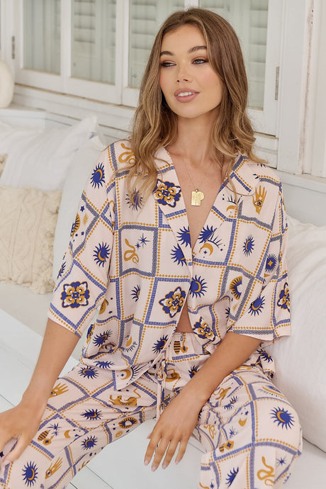 JAASE - Samara Shirt: Oversized Button Down Top in Oracle Print