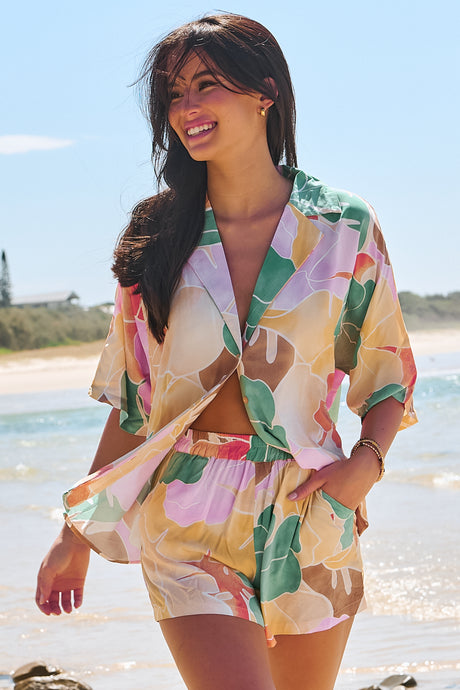 JAASE - Samara Shirt: Oversized Button Down Top in Tallulah Print