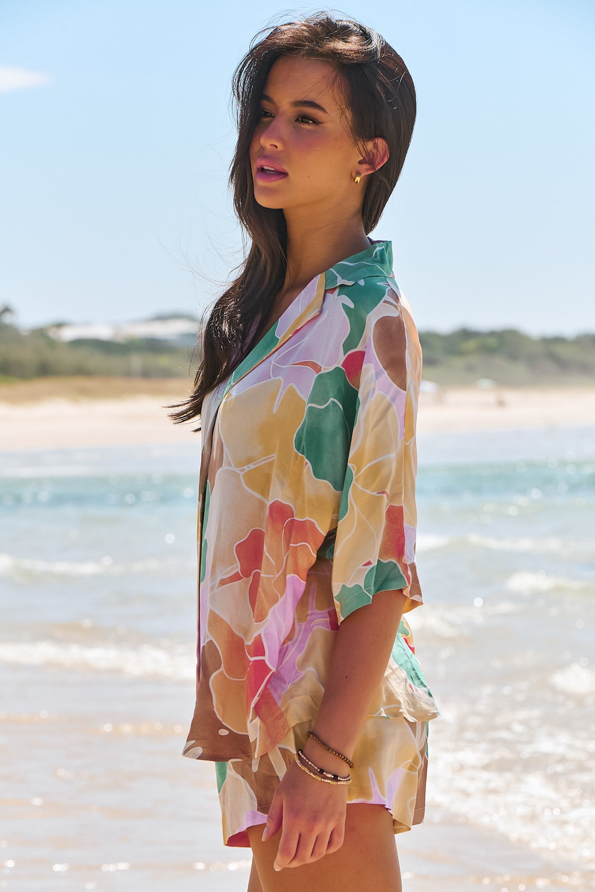 JAASE - Samara Shirt: Oversized Button Down Top in Tallulah Print