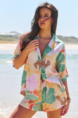 JAASE - Samara Shirt: Oversized Button Down Top in Tallulah Print