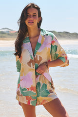 JAASE - Samara Shirt: Oversized Button Down Top in Tallulah Print