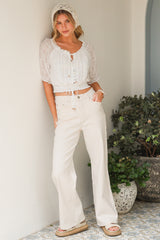 Samieka Jeans - Highwaisted Wide Leg Jean in White
