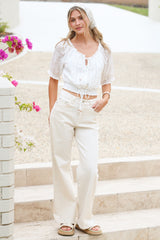 Samieka Jeans - Highwaisted Wide Leg Jean in White