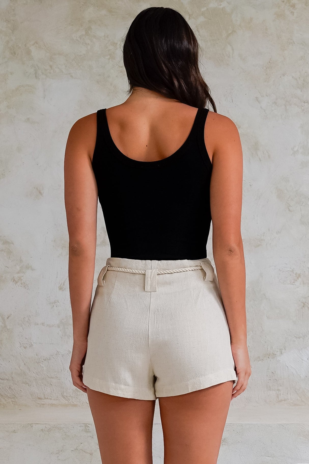 Sandy Shorts - High Waisted with Side Pockets in Oat