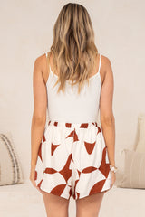 Santorini Shorts - Elasticated Drawstring Waist Shorts in Oasis Print