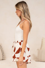 Santorini Shorts - Elasticated Drawstring Waist Shorts in Oasis Print