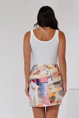 Sassi Mini Skirt - High Waisted Skirt with Wrap Belt in Ailani Print