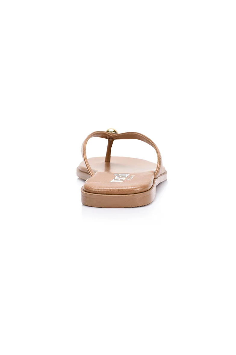 Sassy Casual Thongs - Dark Camel