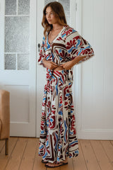 JAASE - Serge Pants: High Waisted Wide Leg Pants in Artisan Print