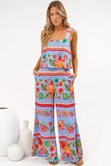 True Jumpsuit - Square Neckline Overall Jumpsuit in Leonora Print