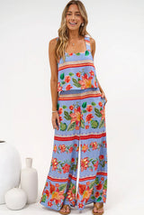 True Jumpsuit - Square Neckline Overall Jumpsuit in Leonora Print