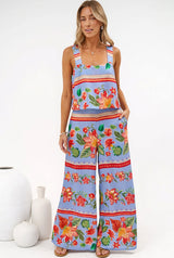 True Jumpsuit - Square Neckline Overall Jumpsuit in Leonora Print