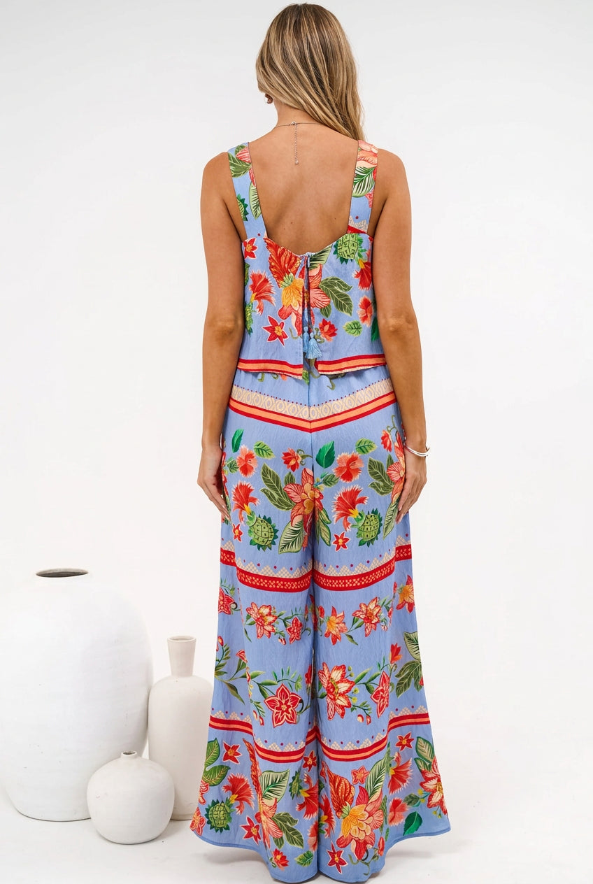 True Jumpsuit - Square Neckline Overall Jumpsuit in Leonora Print