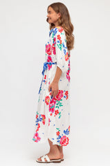 Shirley Midi Dress - Collared Button Down Shirt Dress with Belt in Kaimana Print