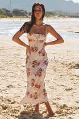 JAASE - Spritz Maxi Dress: Spaghetti Strap A Line Sun Dress in Love Story Print